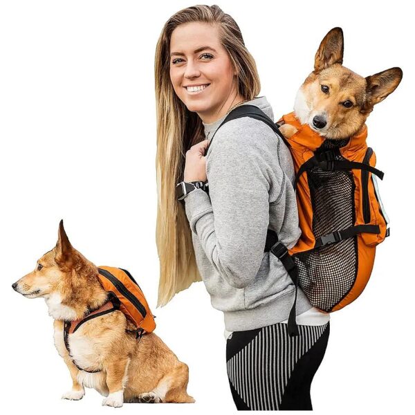 Dog Backpack Carrier with Harness and Storage for Small to Medium Sized Dogs