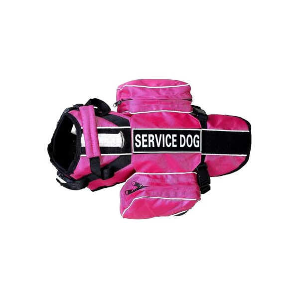 Dog Backpack Harness with Removable Saddle Bags and Sturdy Handle