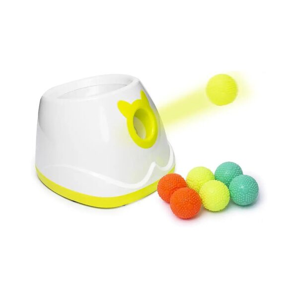 Dog Ball Launcher with Adjustable Launch Distance and 6 Small Latex Balls for Playtime