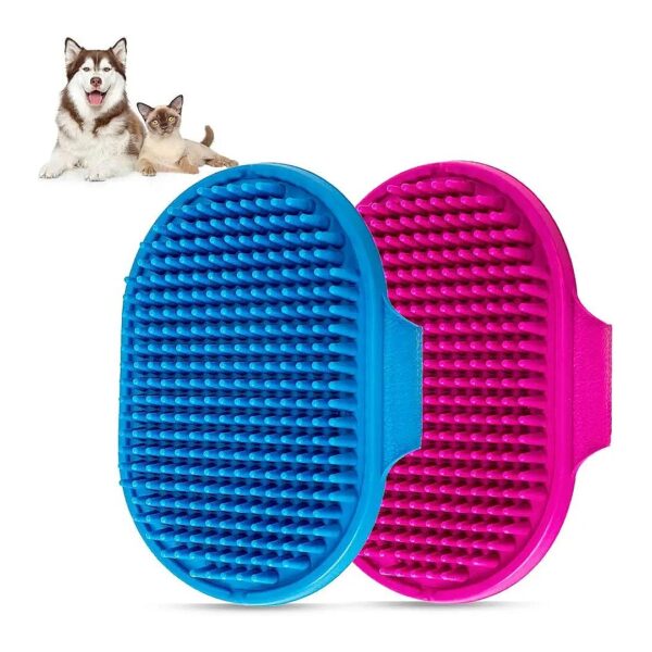 Dog Bath Brush for Long Short Haired Dogs and Cats Gentle Massage Rubber Comb 2pcs