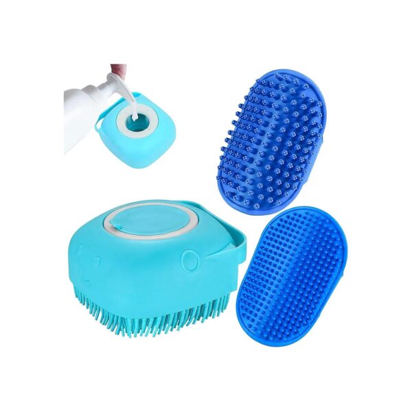 Dog Bath Brush with Soft and Dense Bristles for Gentle Cleaning and Massaging of Skin