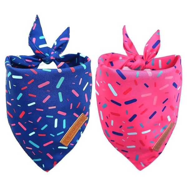 Dog Birthday Party Supplies, X-Large Reversible Triangle Scarf for Boy and Girl