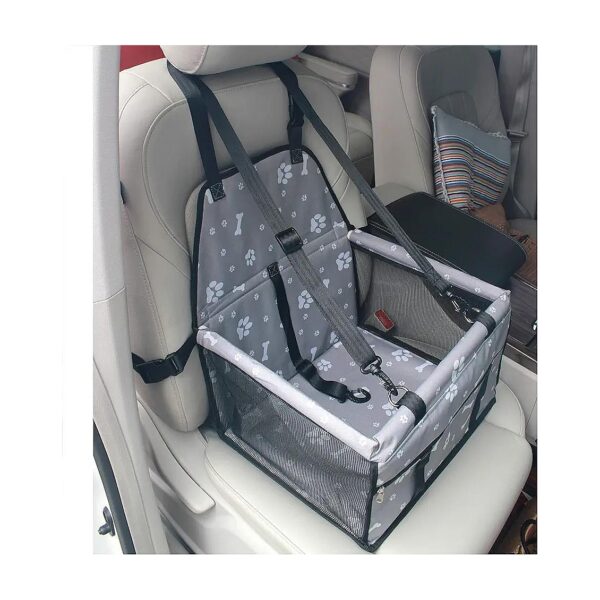 Dog Booster Seat for Cars with Adjustable Straps and Front Pocket Storage