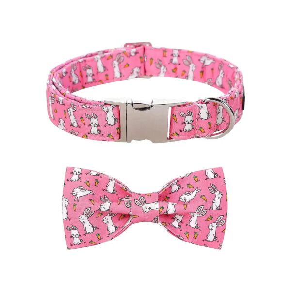 Dog Bowtie Collar with Metal Buckle Easter Gift for Small Breeds