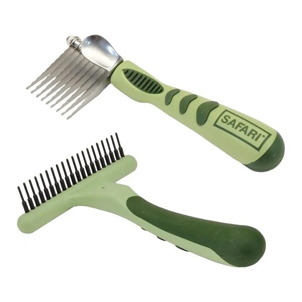 Dog Brush and Undercoat Rake Bundle for Medium- to Long-Haired Dogs with Coarse Hair