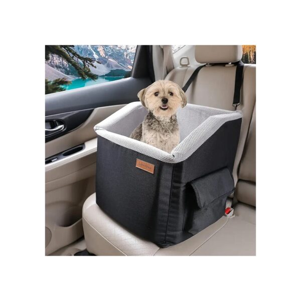 Dog Car Booster Seat for Small to Medium Dogs, Adjustable Belt, Comfortable Rest