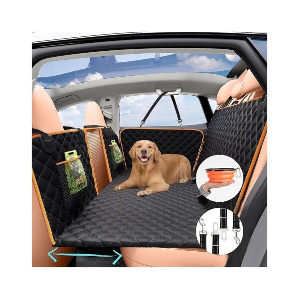 Dog Car Seat Cover with Hard Bottom and Adjustable Headrest for Ultimate Comfort