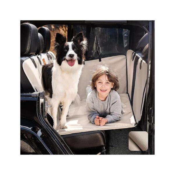 Dog Car Seat Cover with Hard Bottom and Waterproof Hammock for Back Seat Travel