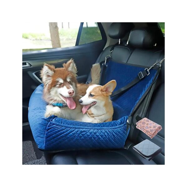 Dog Car Seat for Large Medium Dogs or 2 Small Pets with Detachable and Washable Peepads