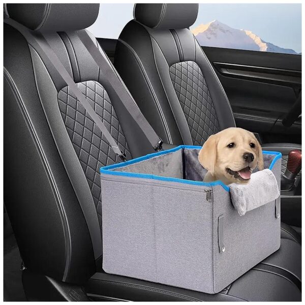 Dog Car Seat for Small Dogs and Cats with Adjustable Straps and Reversible Nylon Cushion