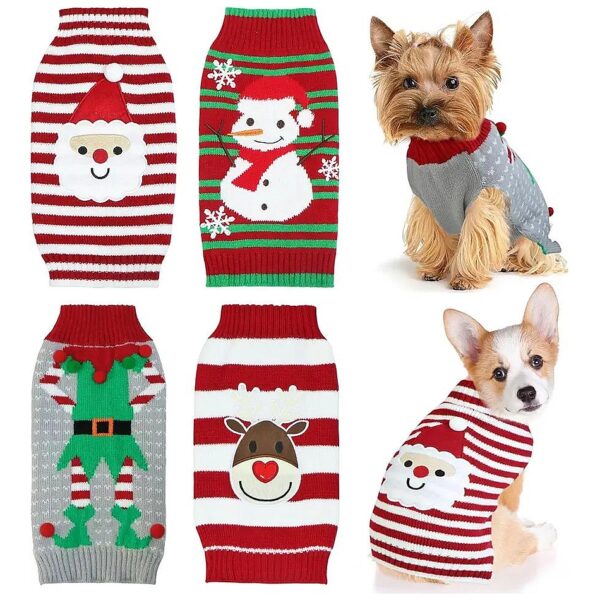 Dog Christmas Sweaters in 4 Sizes to Fit All Breed Sizes Small Medium Large Dogs