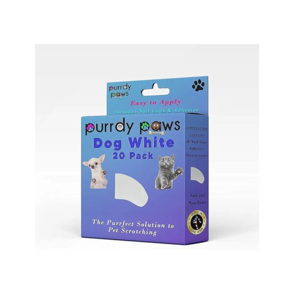 Dog Claw Protection Soft White Nail Caps for Pets 20-40 lbs X-Large