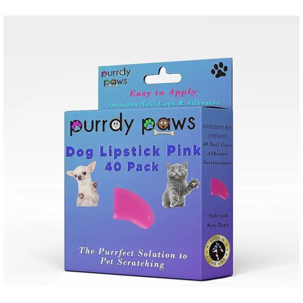 Dog Claws Lipstick Pink Nail Caps X-Large Size 40-Pack