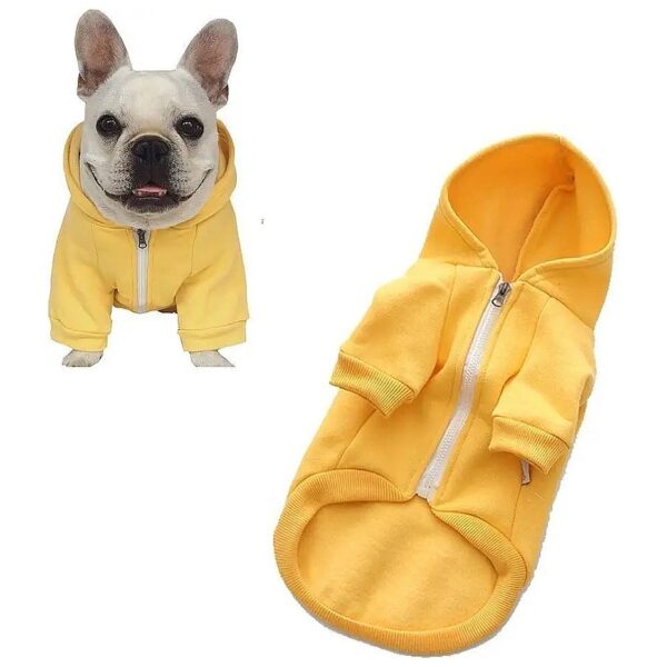 Dog Coat with Hood and Zipper for Large Dogs with Velvet Interior