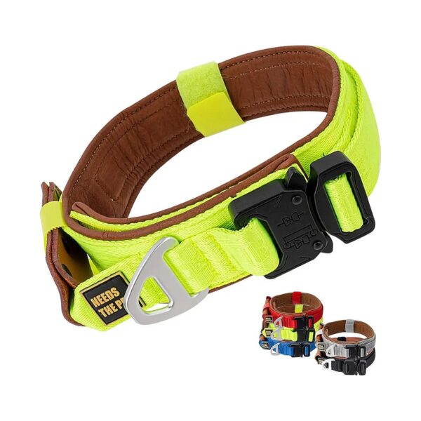 Dog Collar for All Breeds with Soft Cowhide Padding and Metal Buckle for Easy Control