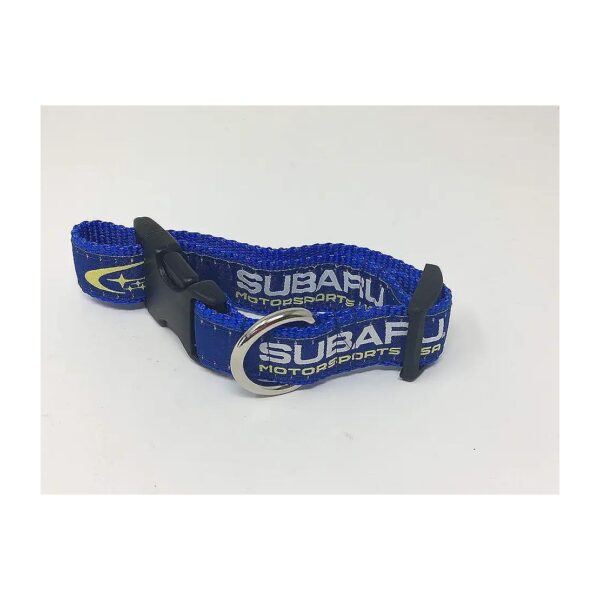 Dog Collar with Subaru Motorsports Logo Embroidery and Durable Clip