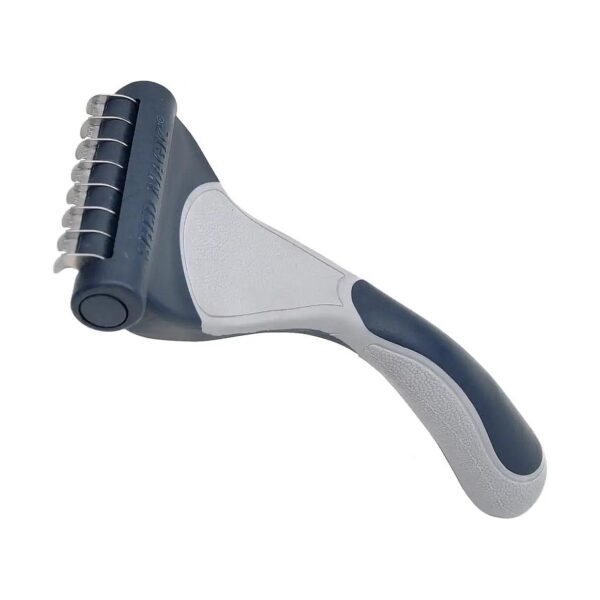 Dog De-Shedding Tool with Stainless Steel Blades for Medium Dogs