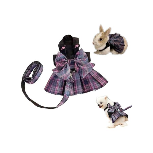 Dog Dress, Harness and Leash Set for Small Large Dogs, Soft Polyester and Lightweight