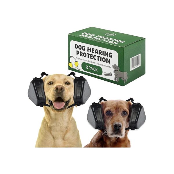 Dog Ear Muffs for Fireworks Relief and Hunting Protection - Black Foam Material