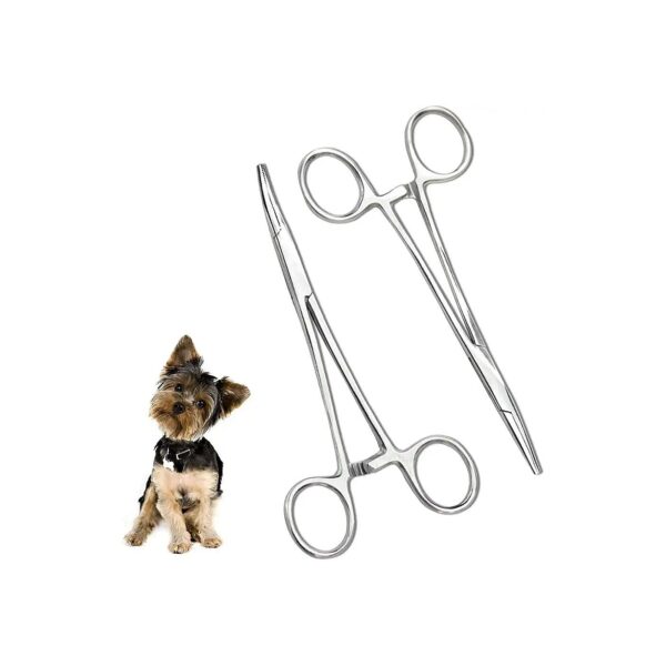 Dog Ear Nose Hair Remover Pliers Set with Serrated Tip and Locking Mechanism