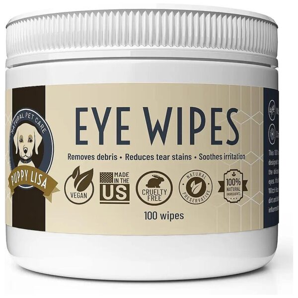 Dog Eye Tear Stain Remover Wipes with Hypoallergenic Ingredients for Small Dogs