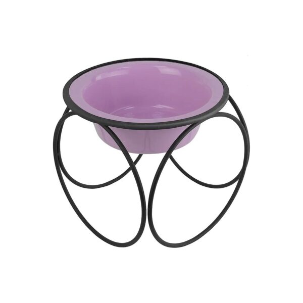 Dog Feeder with Stainless Steel Bowl Medium Sweet Lilac for Corgis and Territorial Breeds