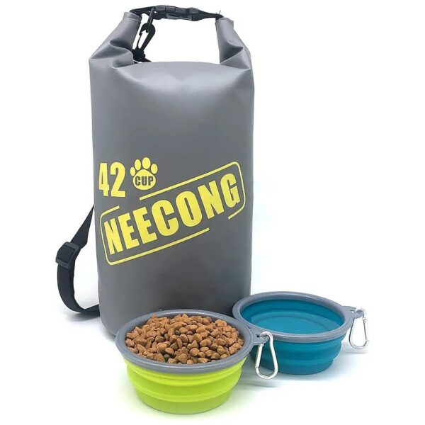 Dog Food Storage Bag with Collapsible Bowls for Travel and Camping