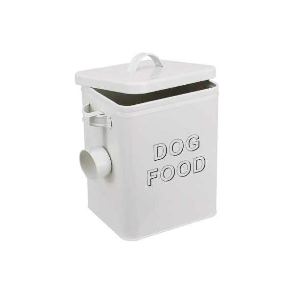 Dog Food Storage Tin with Rubber Seal Lid and Easy Carry Handles for Pet Owners