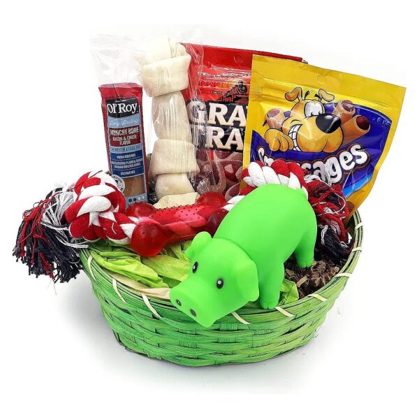 Dog Gift Basket Treats Crewing Toy Holiday Set Assorted Dog Snacks Rope Toys