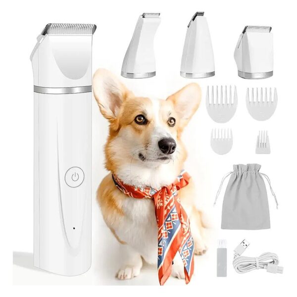 Dog Grooming Essentials Kit with Ceramic Blades and Low Noise Level for All Hair Types