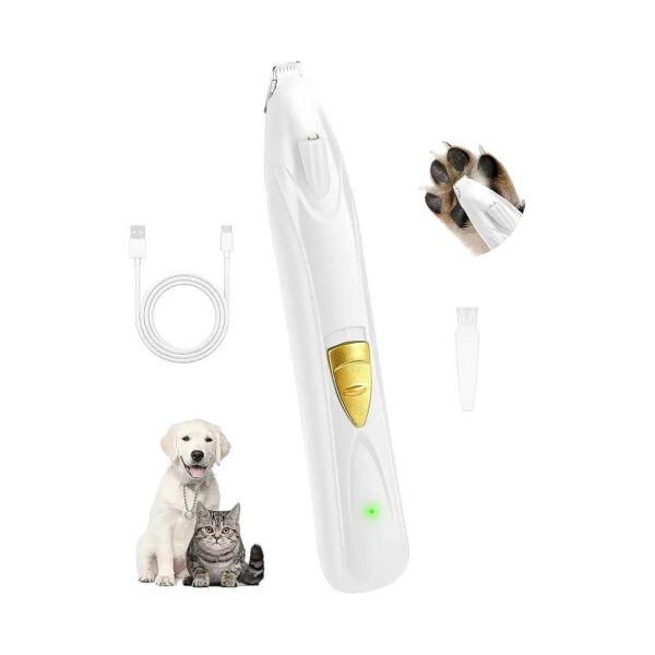 Dog Grooming Kit with LED Light and Low Noise Motor for Safe Trimming of Pet Hair