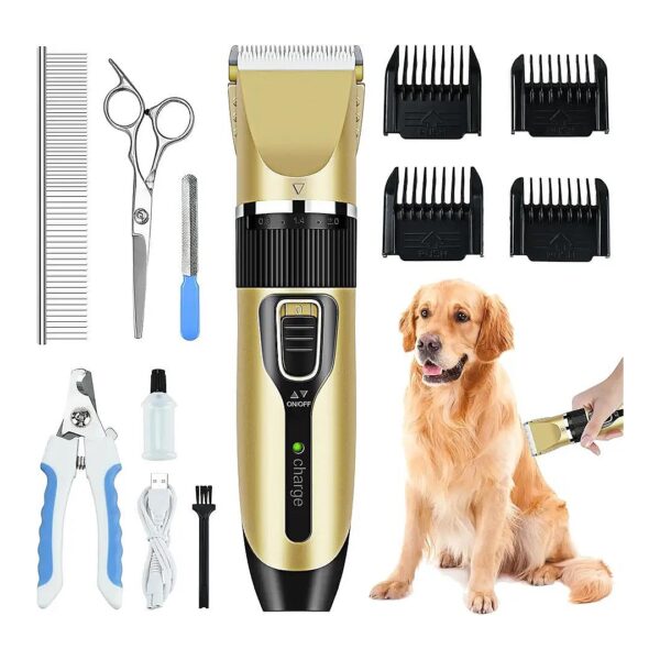 Dog Grooming Kit with Pet Nail Clippers and Complete Hair Trimming Solution