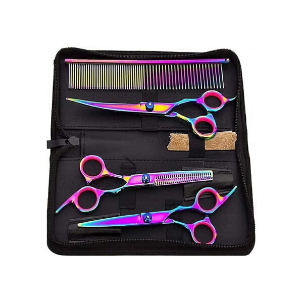 Dog Grooming Scissors and Comb Set with Thinning Shears for Pet Grooming and Styling