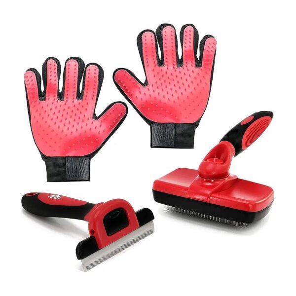 Dog Grooming Tool Kit for Reducing Shedding Fur and Loose Hair