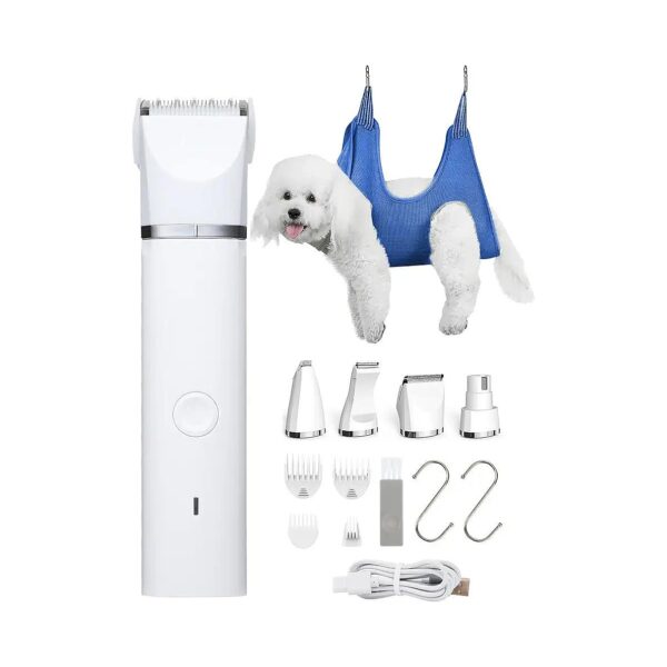 Dog Hair Clippers with Grooming Hammock and Nail Grinder for Complete Trimming Needs