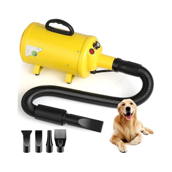 Dog Hair Dryer with Cold and Heat Wind, Stepless Speed Adjustment, and Heat Function