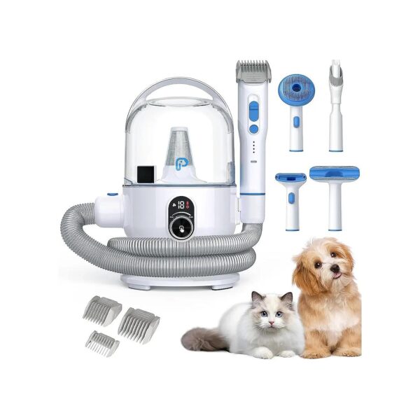 Dog Hair Vacuum Cleaner Kit with 2L Dust Cup and 4 Combs for All Hair Types