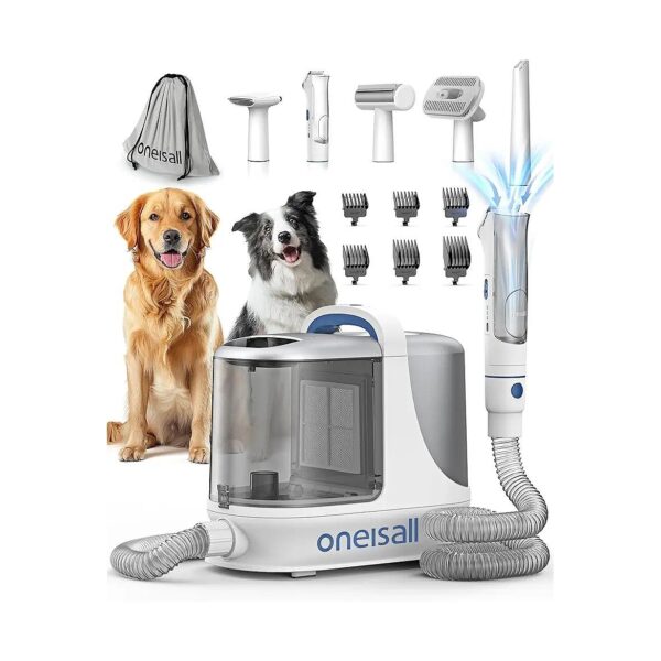 Dog Hair Vacuum with 3L Dust Cup and 5 Grooming Tools for Efficient Pet Grooming