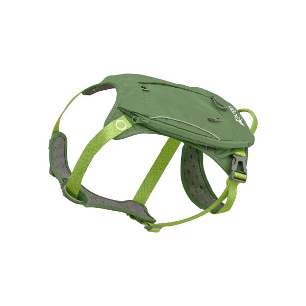 Dog Harness with Hiking Backpack for Short Excursions with Essential Storage Green Medium