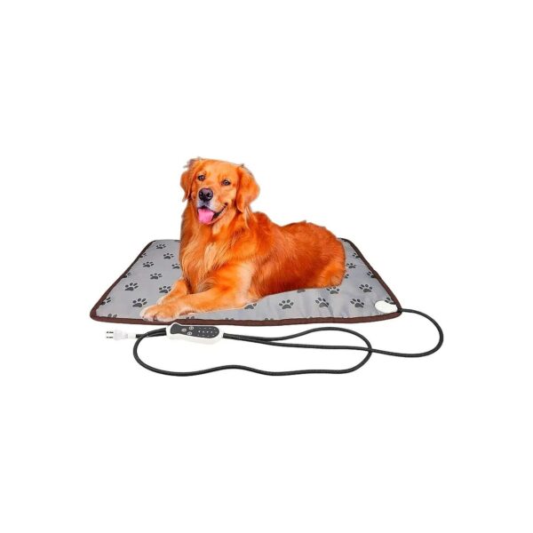 Dog Heating Pad with Paw Print, 34"x21" Large Electric Warming Pad for Pet Bed and Crate