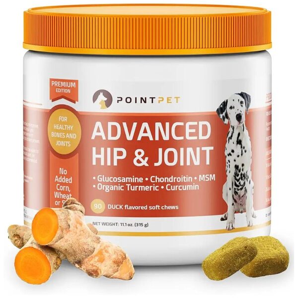 Dog Hip and Joint Supplements with Glucosamine Chondroitin Turmeric Omega 3 Soft Chews