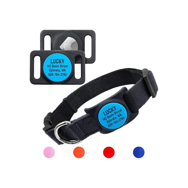 Dog ID Collar with GPS Tracker and 15 Color Combinations for Small, Medium, or Large Pets