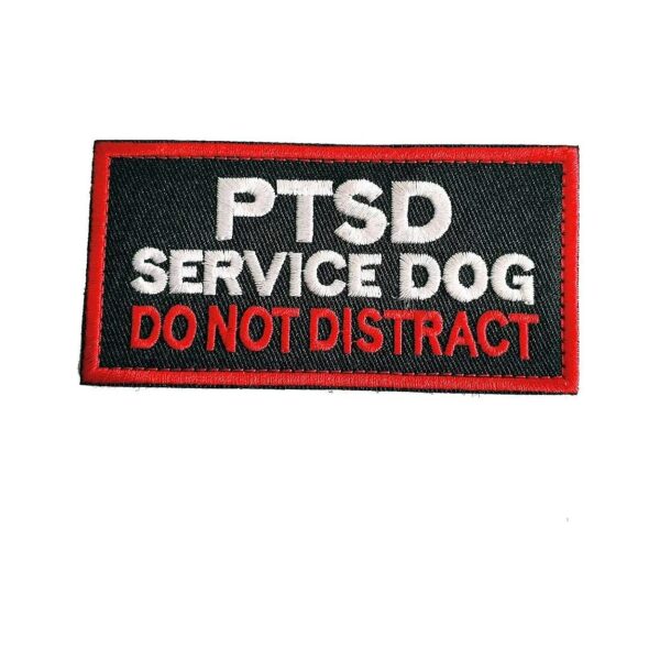 Dog Identification PTSD Patch with Military Theme and Rectangular Shape