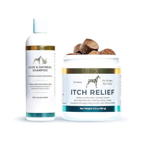 Dog Itch Relief Chews and Shampoo Bundle for Allergy-Prone Pets