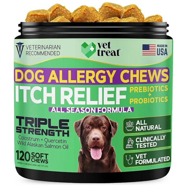 Dog Itch Relief Chews with Triple Strength Anti Itch Formula for Skin and Coat Health