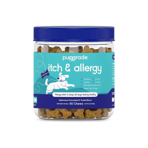 Dog Itch and Allergy Supplement with Alaskan Salmon Oil for Improved Immune Support