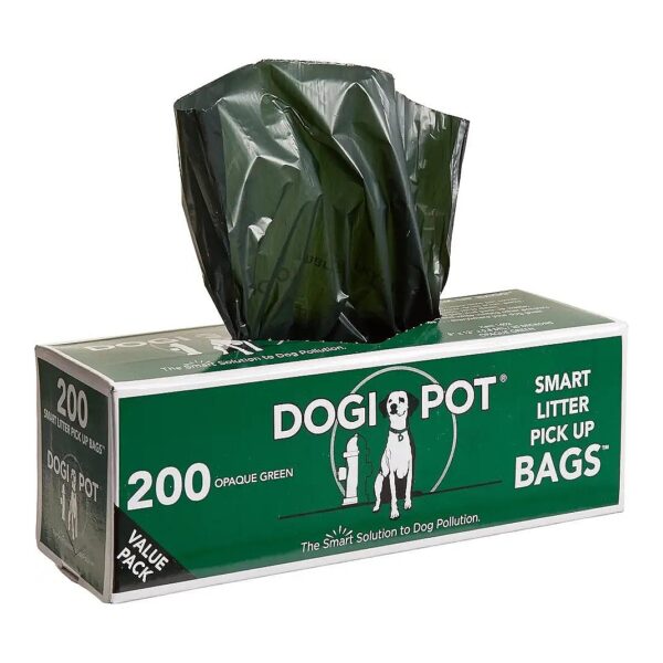 Dog Litter Bags - 10 Green Rolls with 200 Bags per Roll