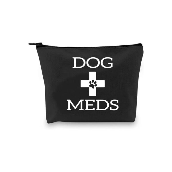 Dog Medicine Bag Pet Essentials Storage for Home or Travel Black