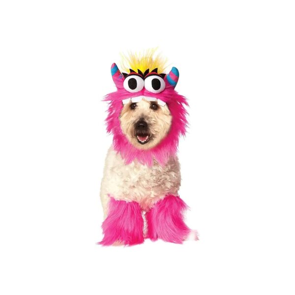 Dog Party Supplies - Fluffy Pet Monster Costume - Pink, Medium Size, US