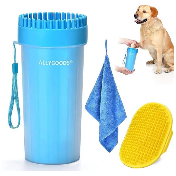 Dog Paw Cleaner for Large and Extra Large Breeds with Gentle Silicone Bristles